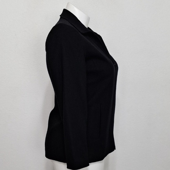 Vintage Leslie Stuart New York Black Minimalist Wool Blend Made in USA Jacket 8P - Picture 4 of 10